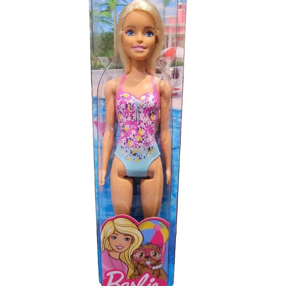 Barbie Doll Blonde Wearing Swimsuit Fashion Doll Unopened Model GHW37 BRAND NEW - Picture 5 of 6